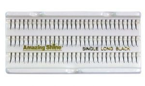 Amazing Shine Sztuczne rzęsy kępki z naturalnego włosia Eye Lash Single Long Black