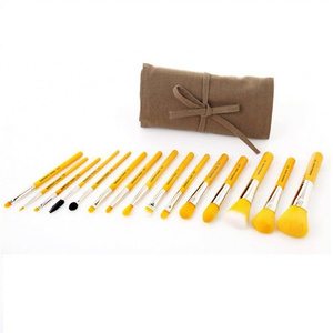 Bdellium Tools Yellow Bambu Zestaw 15 pędzli do makijażu